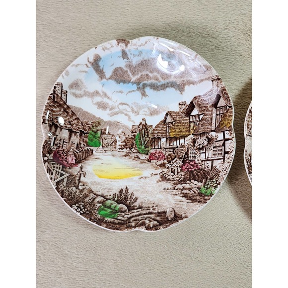 Johnson Bros Bread Plate Saucer Olde English Country Side England Hand Engraving - Picture 3 of 14